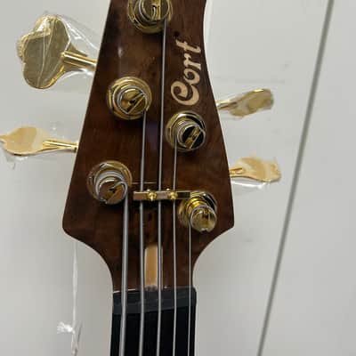 Cort Jeff Berlin Series Rithimic V NAT Walnut Burl Top 5-String Bass Guitar - Natural image 3
