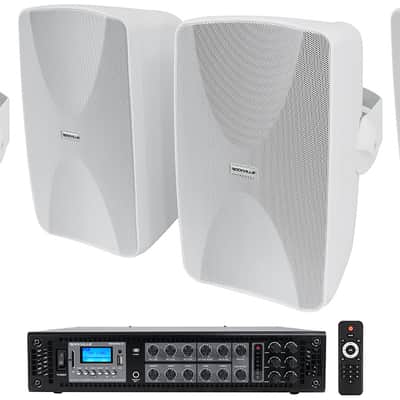 Rockville 6-Zone Commercial/Restaurant Bluetooth Amp+6) White 6.5" Wall Speakers image 21