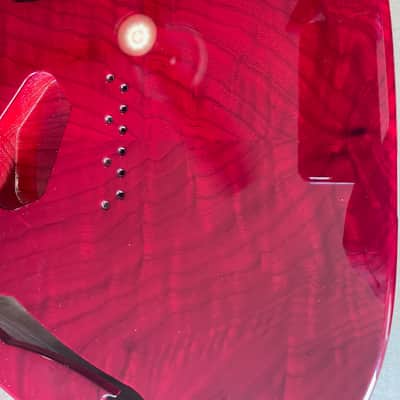 Warmoth Thinline Tele Body - Beautiful Transparent Red w/Pickguard and Bridge image 5