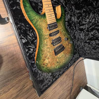 Suhr Custom modern s waterfall burl maple top black limba body image 5