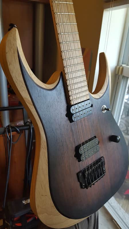 Ibanez RGDIX6MRW Iron Label, Sweetwater Exclusive 2016 Charcoal Brown Burst Flat image 1