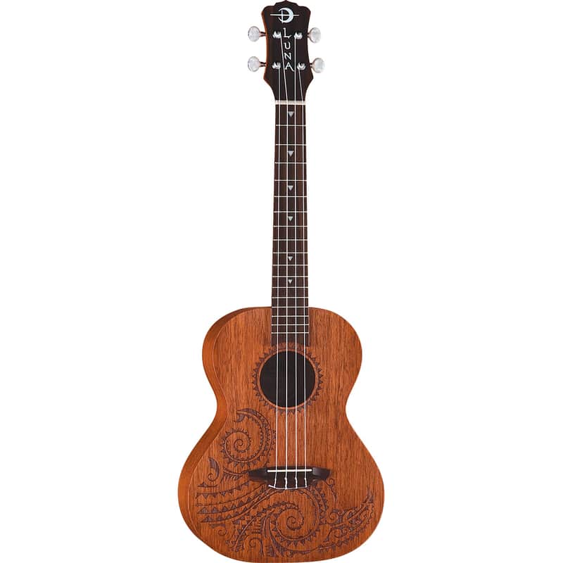 Luna Tattoo UKE TTN MAH Tenor Ukulele with Gig Bag Mahogany Satin Natural Luna  UKE TTN MAH  2012 - NATURAL FINISH image 1