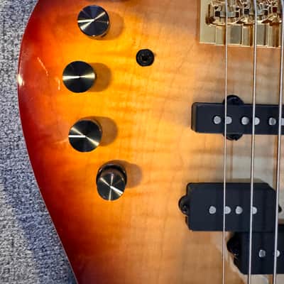 Sire Marcus Miller P10dx w/Major Upgrades 5-String Bass Roasted Flame Maple Fretboard, Natural 2023 - NT (Natural), TS (Tobacco Sunburst) image 5