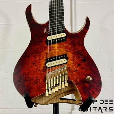 Mayones Hydra Elite 7 VF Multiscale Headless 7-String Electric Guitar w/ Case-Lava Burst Raw image 9