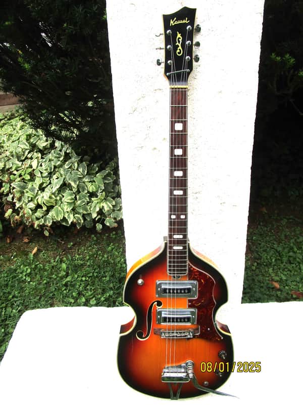 Kawai Violin Shape Guitar, 1960's, Japan, 2 Pu. Sunburst, | Reverb