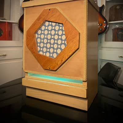 Rotary Connection 1x15 mcm guitar speaker semi open cab. Lights Up! Vintage CTS 8 ohm speaker. Real Hardwood. 2026 - Blonde/wood image 3