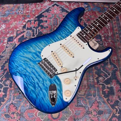 Fender FSR Quilt Top Stratocaster Model ST62-QT-AQB - Aquamarine Blue image 6