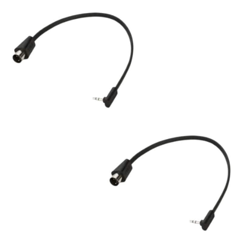 RockBoard Flat MIDI Type B TRS 3.5mm to 5-pin 30 cm 12 in, Black 2-PACK (Arturia, Polyend, 1010Music, some Novation) image 1