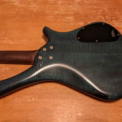1996 left-handed Warwick Fortress One bass, Ocean Blue Satin image 6