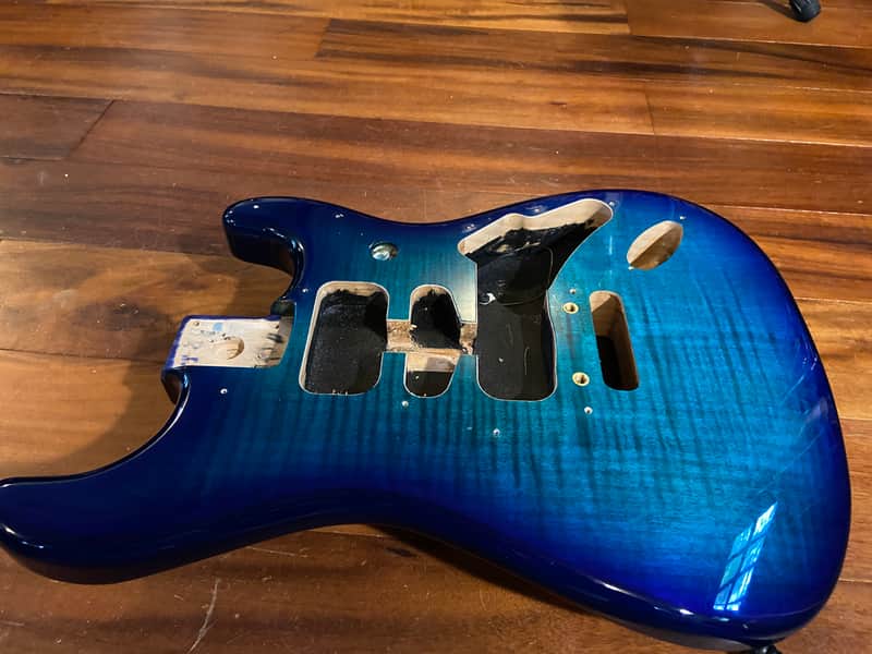 Fender Player Strat Stratocaster Flame Maple Plus Top Blueburst Alder Body 4 lb 5 oz image 1