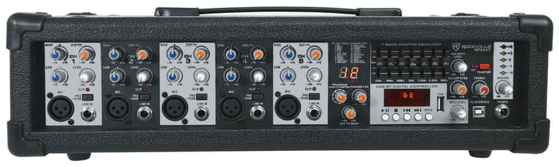 Rockville RPM47 1800w Powered 5-Ch Mixer/Amplifier w/Bluetooth For Church/School image 1