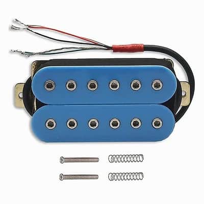 Blue Hex Pole Guitar Neck and Bridge Humbucker Pickups, Ceramic Magnets image 4
