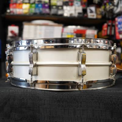 1970s Ludwig USA Acrolite 5x14" Aluminum Snare Drum w/ Blue & Olive Badge image 7