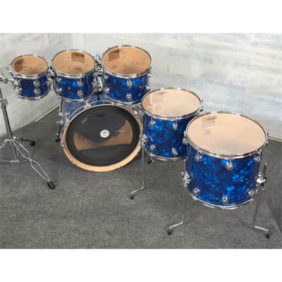 Used DW Collectors VLT 333 Maple 7pc Drum Set Blue Moonstone - Very Good image 10