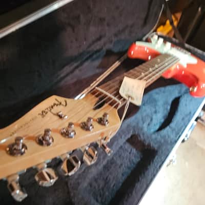 Fender  strat player 11 coral  red Mexico made image 3
