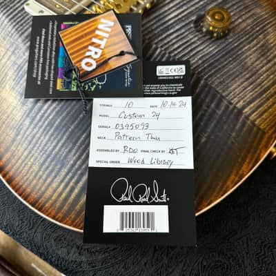 PRS Wood Library Custom 24 Amazing Highly Figured 10 top!! - Burnt Maple Leaf 395093 image 15