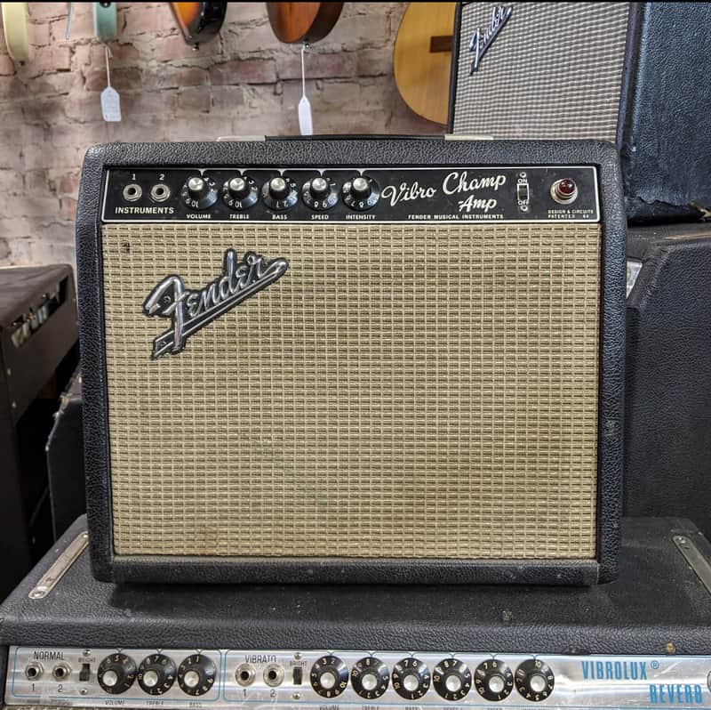 Fender Black Panel Vibro Champ AA764 1966 image 1