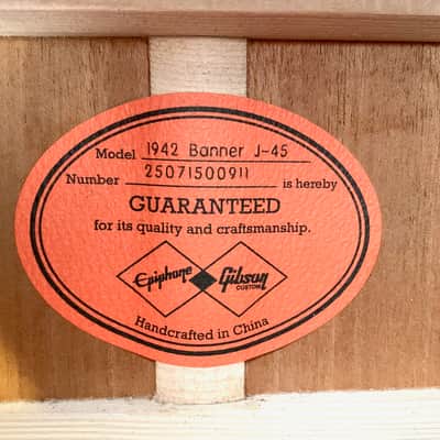 Epiphone J-45 "inspired by Gibson" 1942 Banner 2025 Vintage Sunburst image 18