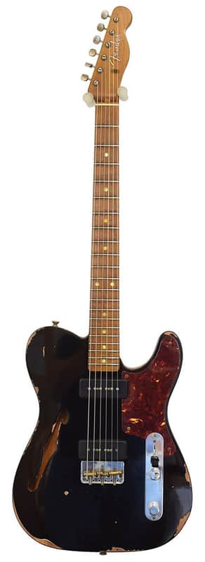 Fender Telecaster Thinline Relic P90 LTD Black image 1