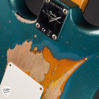 2023 - Fender Custom Shop 1961 Stratocaster Heavy Relic - Aged Ocean Turquoise Over 3-Color Sunburst image 11
