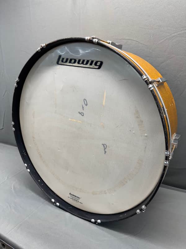 Vintage Ludwig Marching Bass Drum 1970s Olive Badge Super Kick image 1