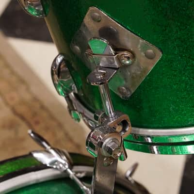 Gretsch 12/14/18/4x14" Round Badge Drum Set - 1950s Green Sparkle image 6