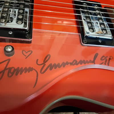 DeArmond M66 Bluesbird Fiesta Red Tommy Emmanuel Sig. w/ gig bag by Guitars For Vets image 5