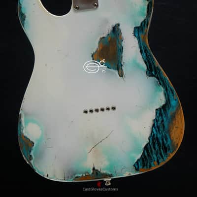 Fender Telecaster 50th Anniversary Olympic White over Blue Zebra Heavy Aged Relic (RARE) image 4