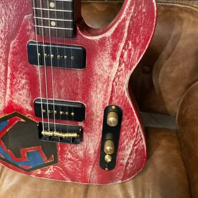 RS Guitarworks Paulowina tele custom made for matco tools. one off featherlite - see through red image 5