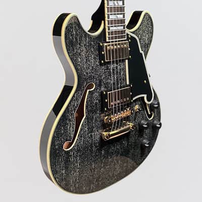 D'Angelico Excel Mini DC Semi Hollow body Electric Guitar - Black Dog imagen 2