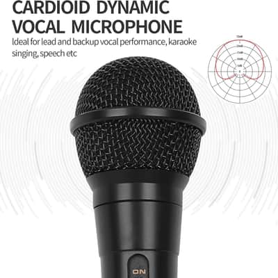 Handheld Wired Microphone, Cardioid Dynamic Vocal Mic with 13ft Cable and ON/Off Switch, Ideally Suited for Speakers, Karaoke Singing Machine, Amp, Mixer image 2