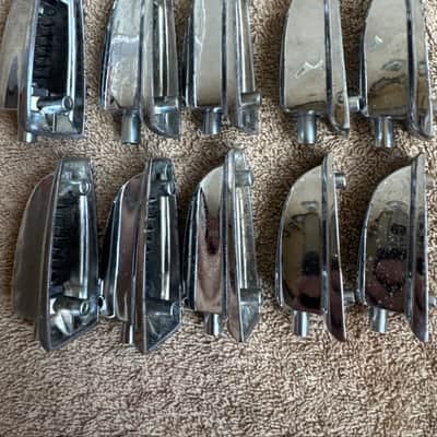 Ludwig Lot of 10 Vintage Large Classic Bass Drum or Tom Lugs - Lot #3 70s - Chrome image 6