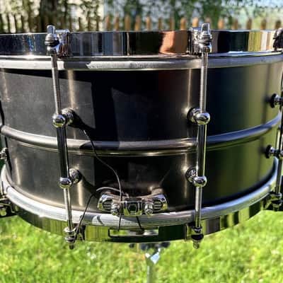 Ludwig LB417ST Limited Edition Black Beauty Satin Deluxe Brass 6.5x14 Snare Drum 2023 - Satin Black image 4