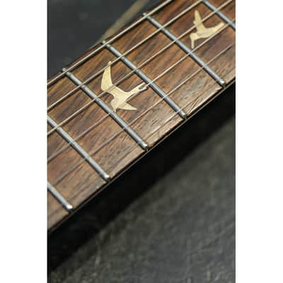 2001 PRS Private Stock Hollow Body II TI reverse LH lefthanded yellow tiger image 12