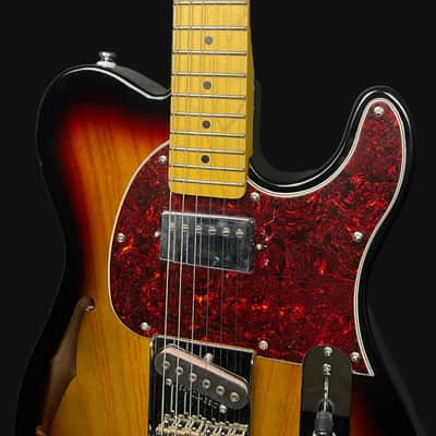 G&L Tribute ASAT Classic Bluesboy Semi Hollow Electric Guitar in 3 Tone Sunburst Maple Fingerboard image 6