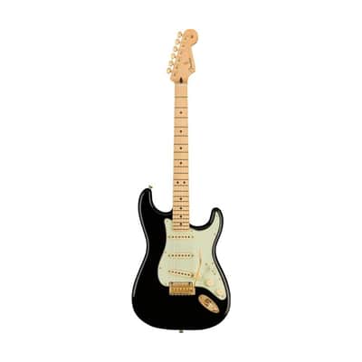 Fender Limited Edition Player Stratocaster Electric Guitar w/Gold Hardware, Maple FB, Black image 1