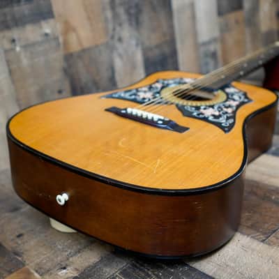 Kay Model 440 Acoustic Guitar 1970s Natural Floral Pickguard Vintage w/ Bag image 7