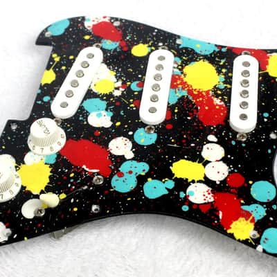 Custom Splat Painted Fender Squier  Affinity Strat Loaded Pickguard (11 Hole) image 2