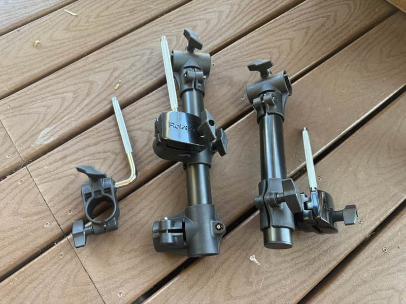 Roland V Drum Rack Clamp Arm Bar Mounts T Clamps 1.5" + snare Arms PACKAGE