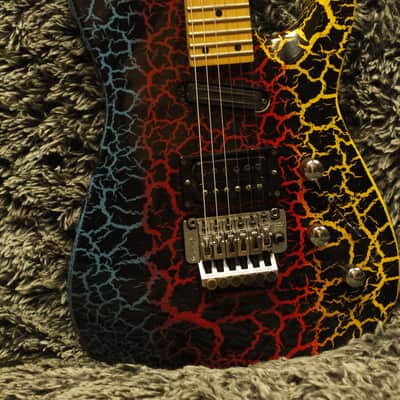 Charvel Fusion Deluxe Guitar, 80's Japan, Rainbow Crackle + HDSC Ships WW image 4