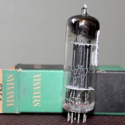SYLVANIA 6X4 6202 SINGLE FULL WAVE RECTIFIER BLACK PLATE D GETTER NOS++ NIB MINTY VINTAGE 1951 image 2