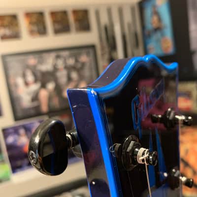 STINGER 🐈🕷️! 2015 Gibson Custom Shop Les Paul Custom Quilt Top M2M Made To Measure Blue Widow Burst Trans Aqua Black Fretboard Bare Knuckel Juggernaut Blackout Special Order Figured F Q 5A 7A Abalone Inlay Blueberry Cobalt image 21
