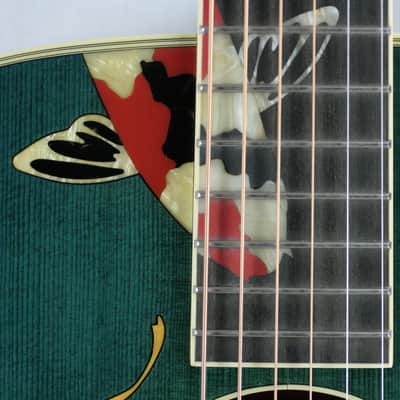 MINT 2000 Taylor GSLJ Living Jewels Aqua Blue Koi Fish Guitar! Bearclaw Quilted GS image 13