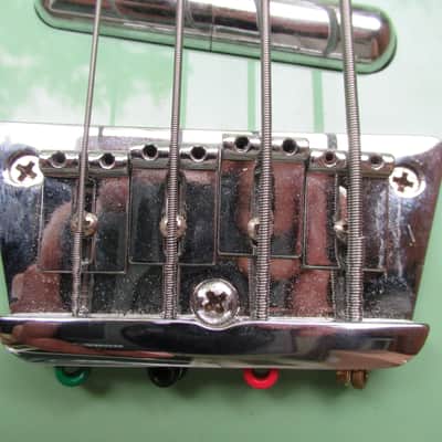 Left Hand Danelectro Longhorn Bass Guitar, 1990's Surf Green, Converted From Right Hand image 12