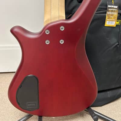 Warwick Rockbass Fortress 5 String Bass - Burgundy Red Transparent Satin image 4