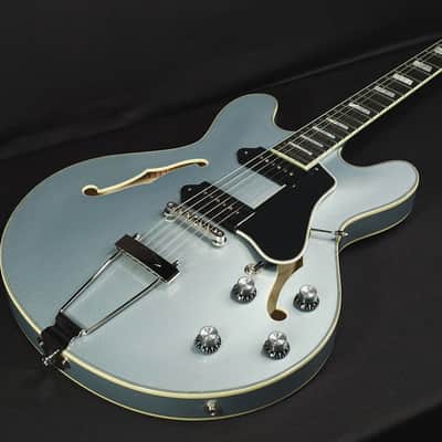 Eastman T64 Trapeze Iced Blue Metallic Hollowbody Electric w/Gig Bag image 1