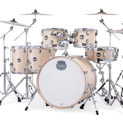 Mapex Mars Maple Natural Satin Studioease Drums 6pc Shell Pack 22/10/12/14/16/14 | NEW Authorized Dealer image 2