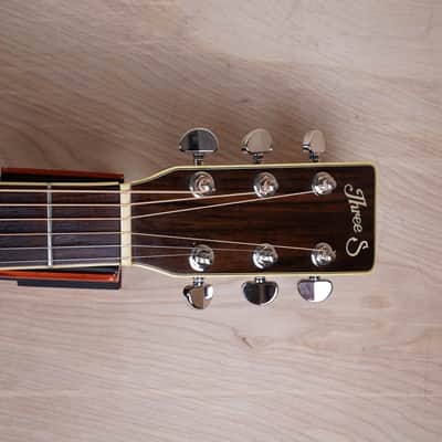Suzuki Three S W-300 Acoustic Guitar MIJ 1977 Natural D-35 Style Vintage Japan w/ Hard Case image 6