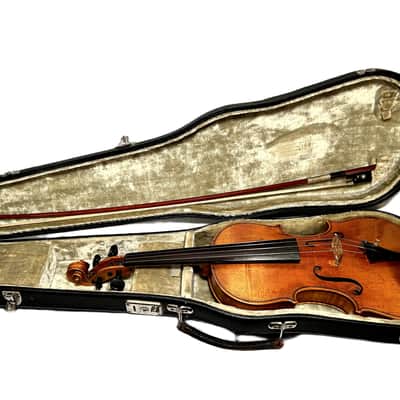 Vintage 4/4 Violin Outfit – Beautiful Flamed Maple Back – Old European Labeled Violin with Bow & Case – Warm Resonant Tone (Video) image 24