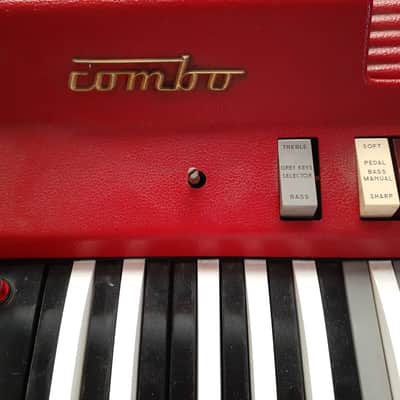 Farfisa Combo Compact 61-Key Organ 1964 - 1968 - Red with Black-White / White-Black Keys image 5